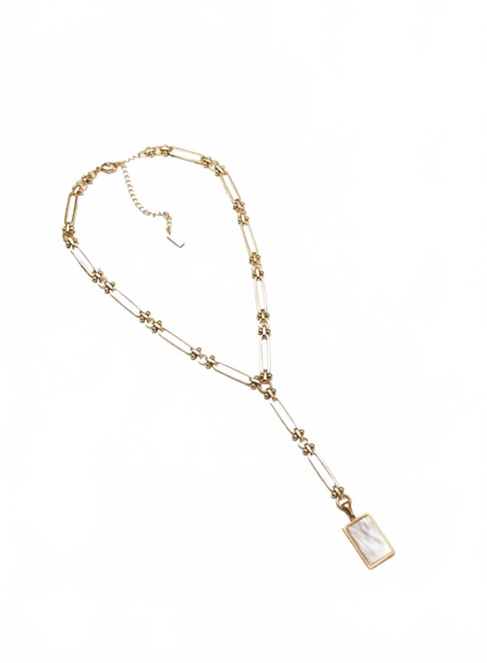 NEW ADRIANA PAPPAS luna lariat necklace in white/gold